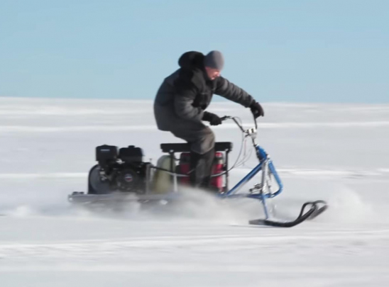 Мотособака с лыжным модулем
