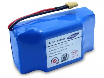 Аккумулятор для гироскутера с наклейкой 10S2P Li-ion 36V/4.4Ah Samsung (фактическая ёмкость около 2.6Ah)