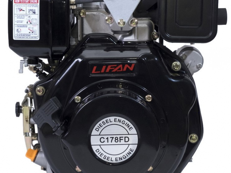 Двигатель Lifan Diesel 178FD, вал ?25мм, катушка 6 Ампер