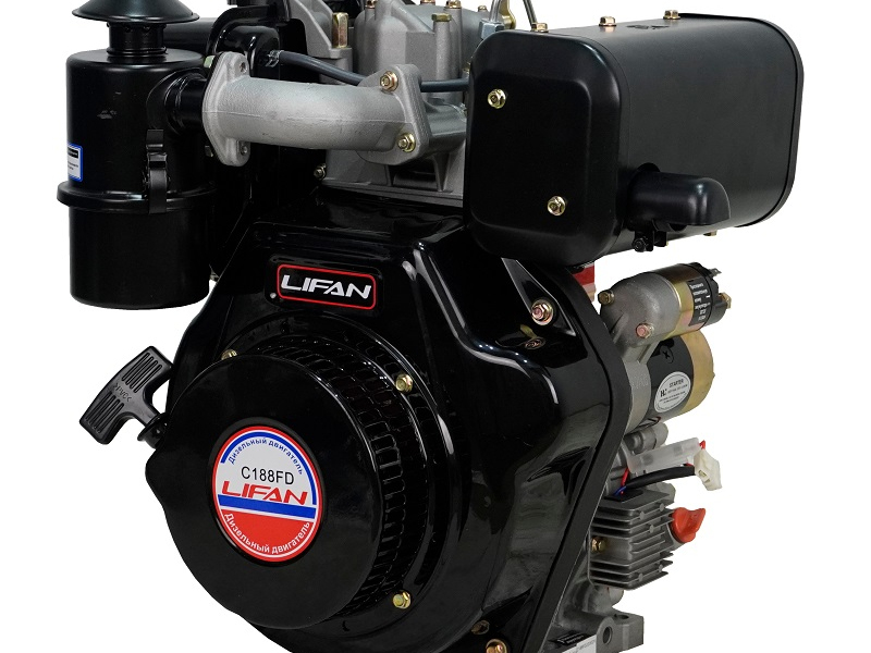Двигатель Lifan Diesel 188FD, вал ?25мм, катушка 6 Ампер
