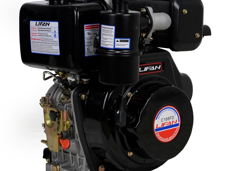 Двигатель Lifan Diesel 188FD, вал ?25мм, катушка 6 Ампер