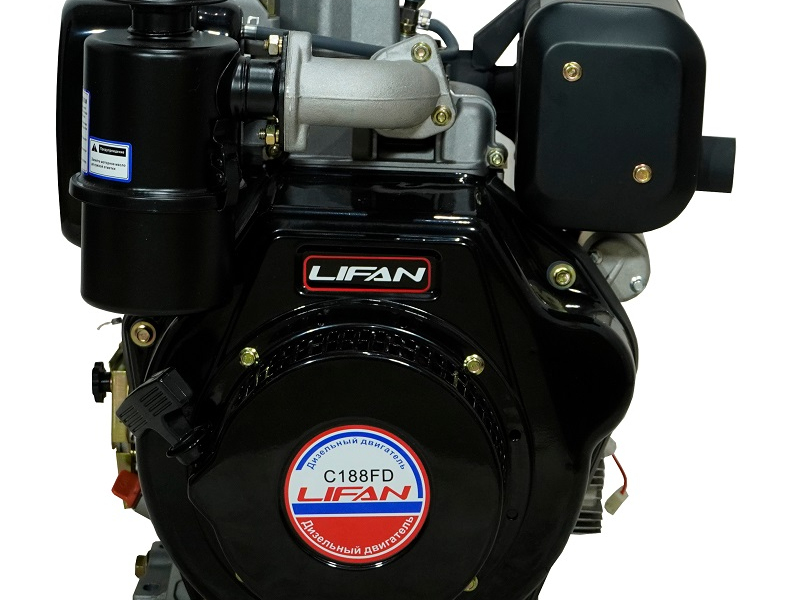Двигатель Lifan Diesel 188FD, шлицевой вал ?25мм, катушка 6 Ампер