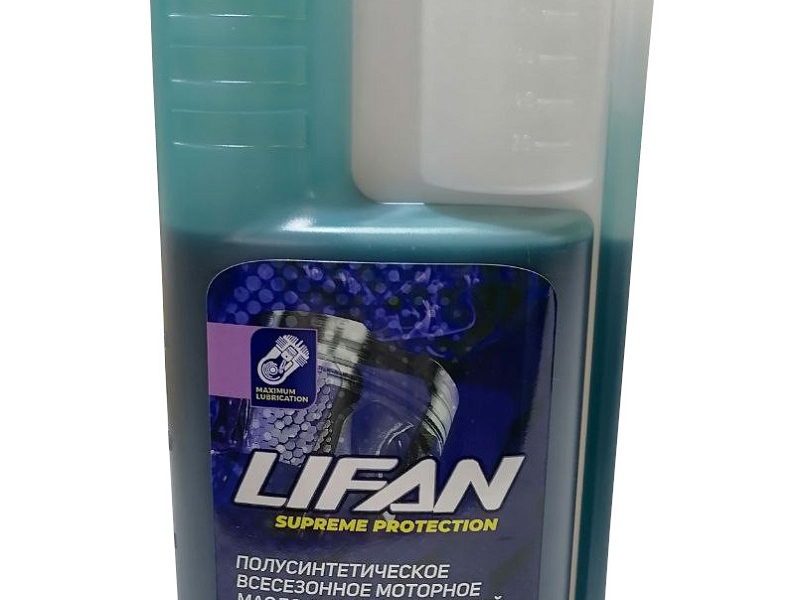 Масло LIFAN для 2-х тактных двигателей полусинтетическое API TС с дозатором, синее 1л