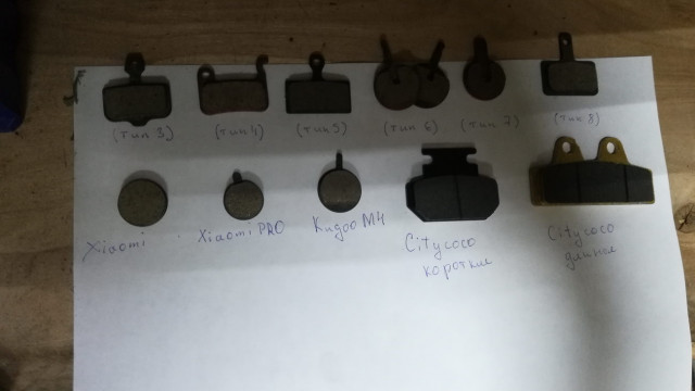 Колодки тормозные для электросамокатов