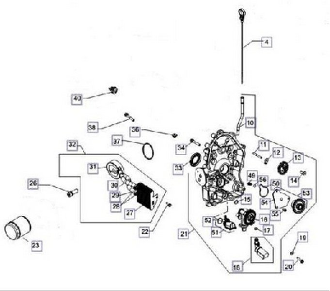 Система смазки двигателя Kohler ЕCH 749-3041